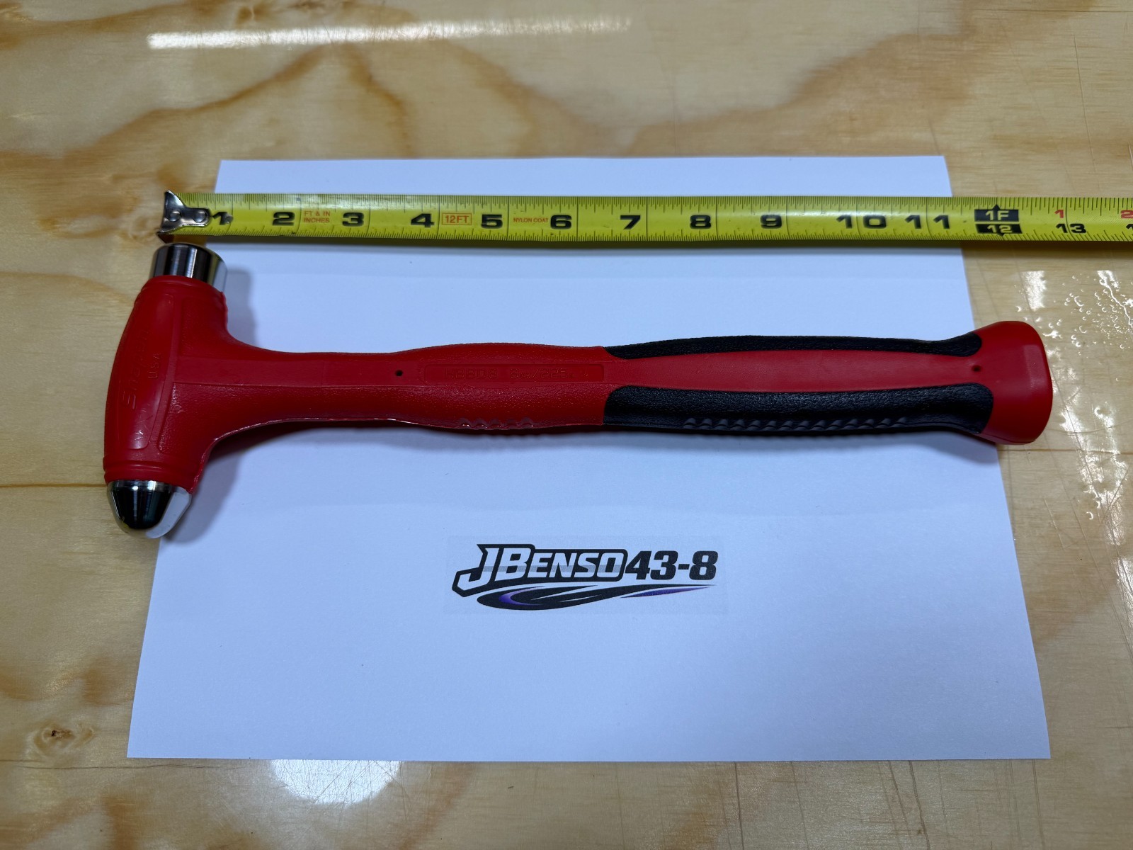 Snap-on Tools USA NEW RED 8oz / 225g Soft Grip Dead Blow Hammer HBBD8