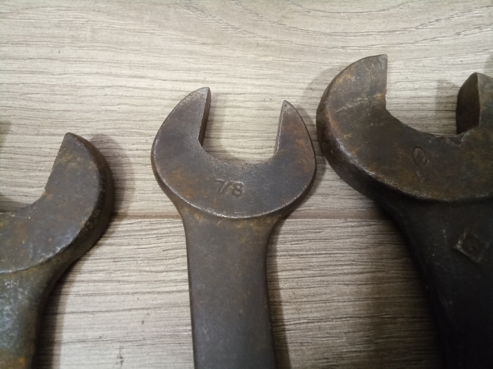 7 LARGE VINTAGE DOUBLE OPEN ENDED SPANNER WRENCHES BILLINGS, FAIRMOUNT, OTHERS
