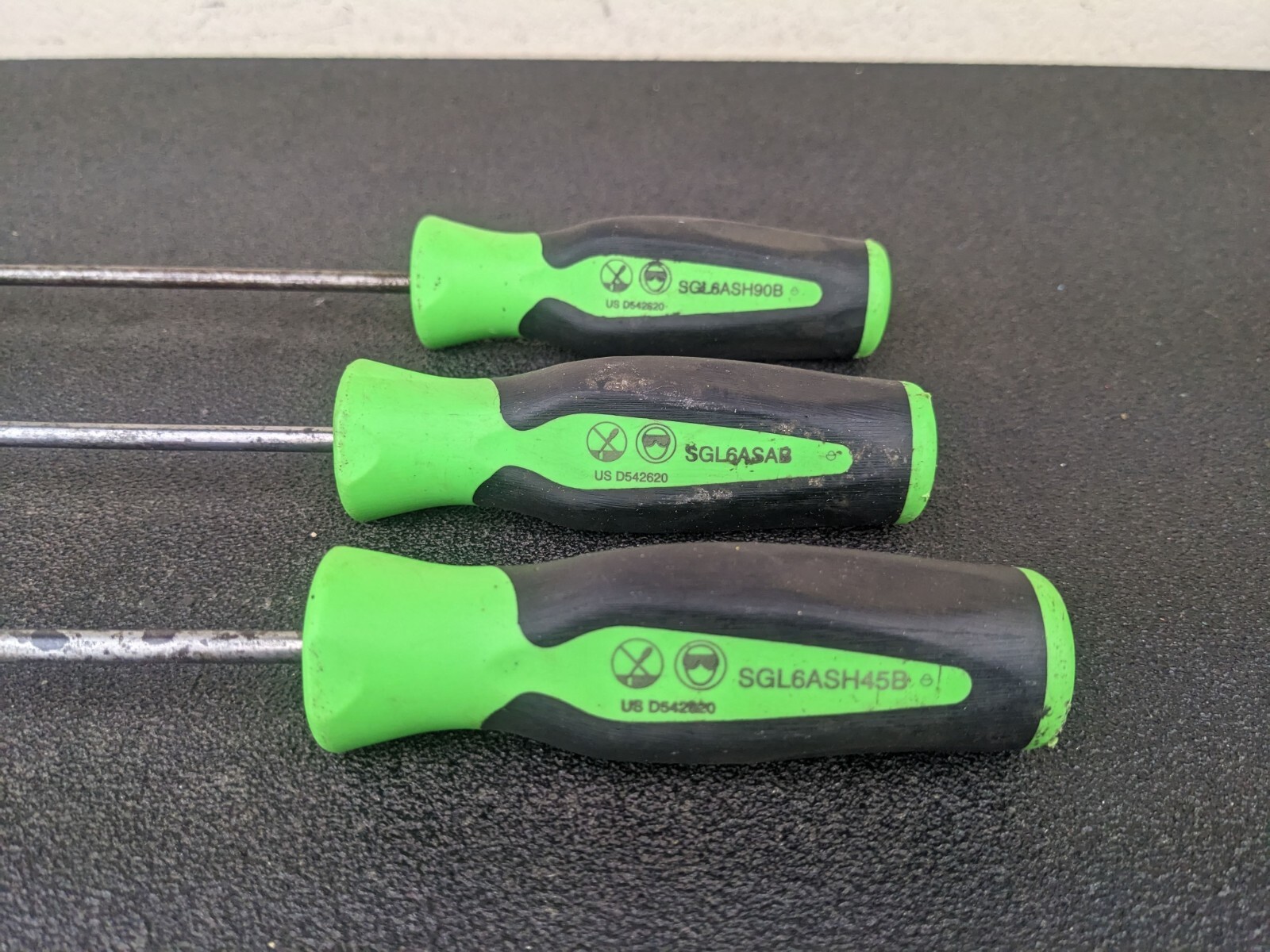 #bk347 Snap-on Tools USA GREEN Soft Grip Heavy-Duty Pick Set SGLASA604BG