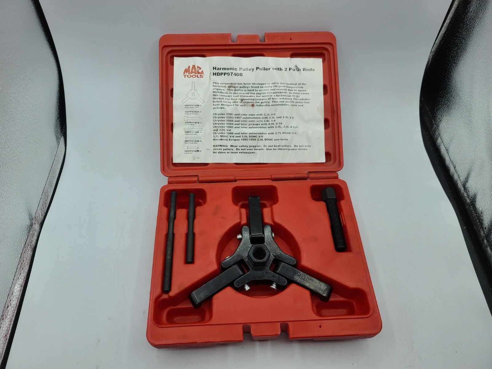Mac Tools Harmonic Pulley Puller with 2 Push Rods HDPP9740B -USED- TT595