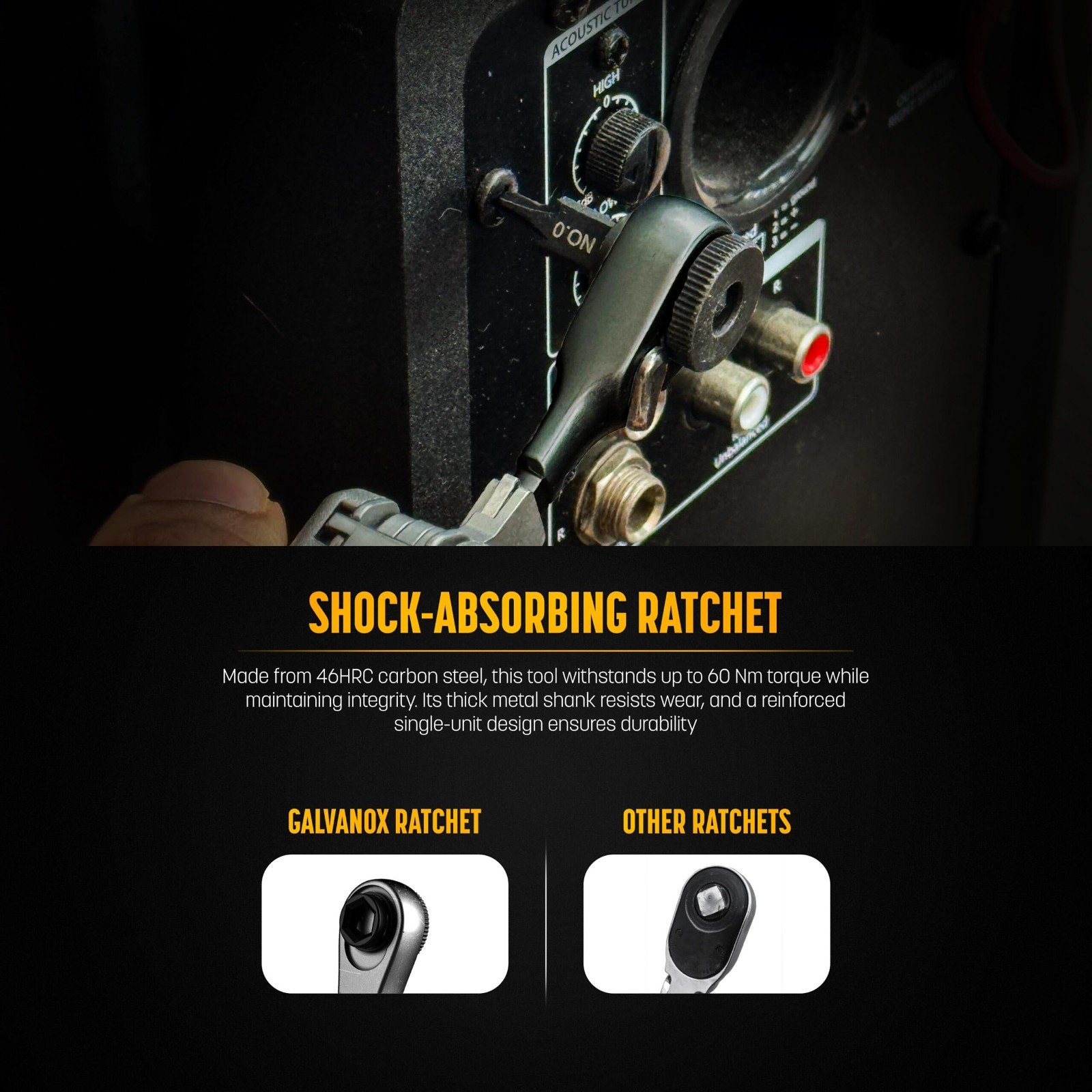 Flat-End Ratchet Driver for Multi-Tool, Compatible with 1/4″ Hex Bits & Flat Bit