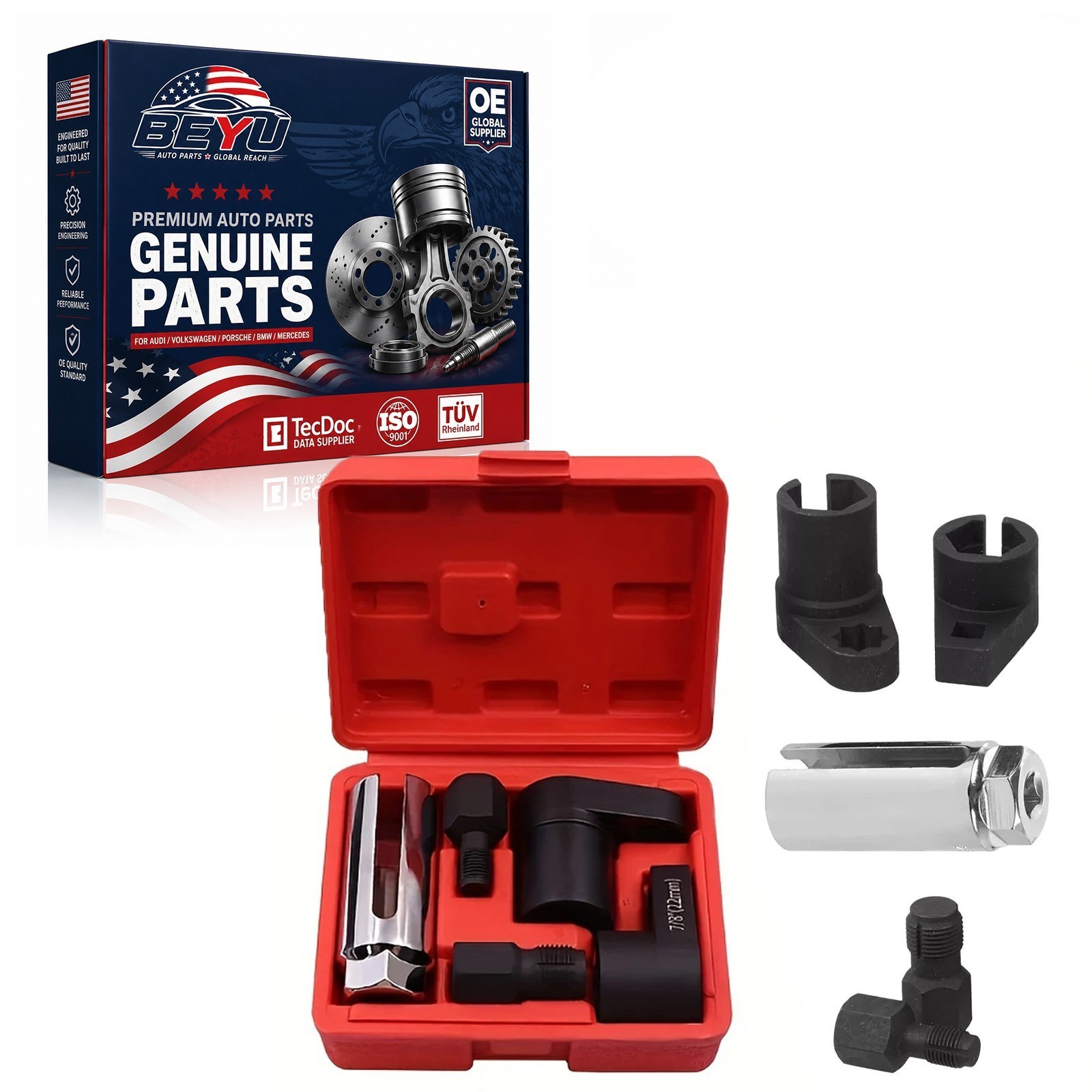 5Pc Auto Oxygen Sensor Thread Chaser Socket Vacuum Tool Remover Installer Set