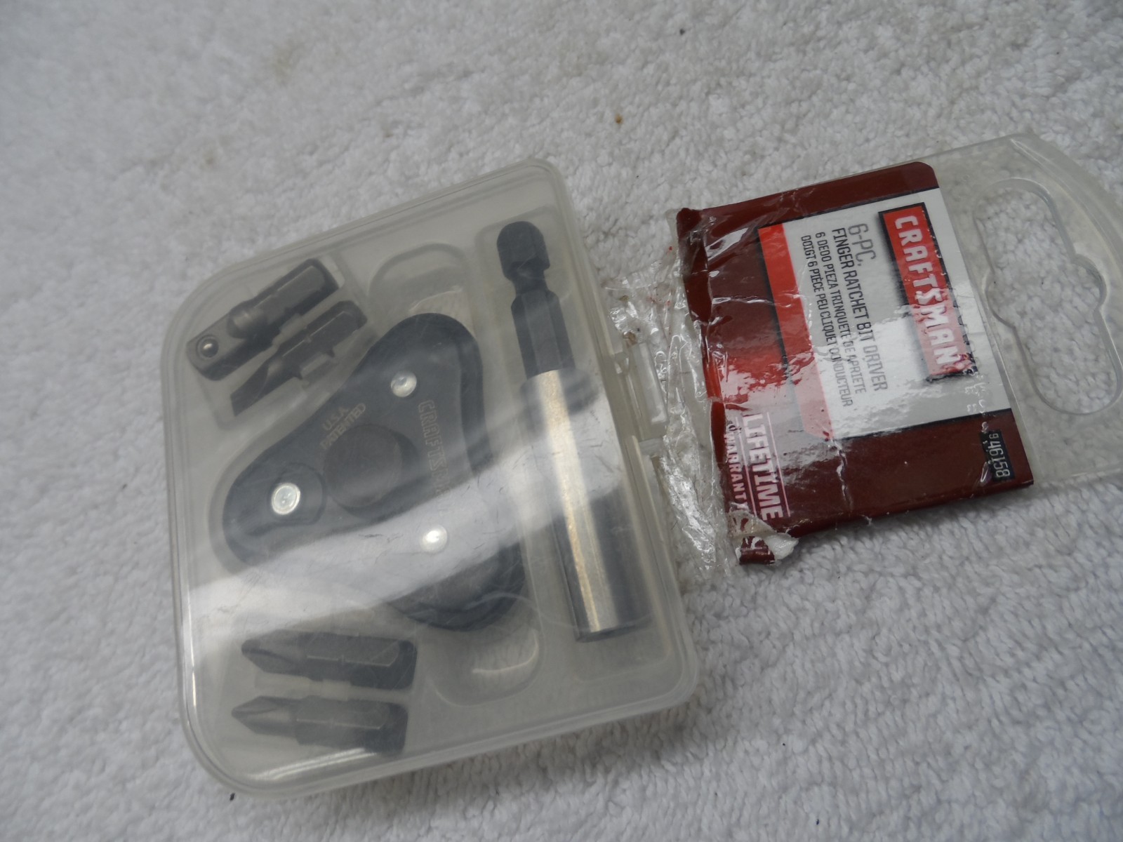 Craftsman 6pc Finger Ratchet Wrench Bit Driver Set, made USA (case) Part # 46158