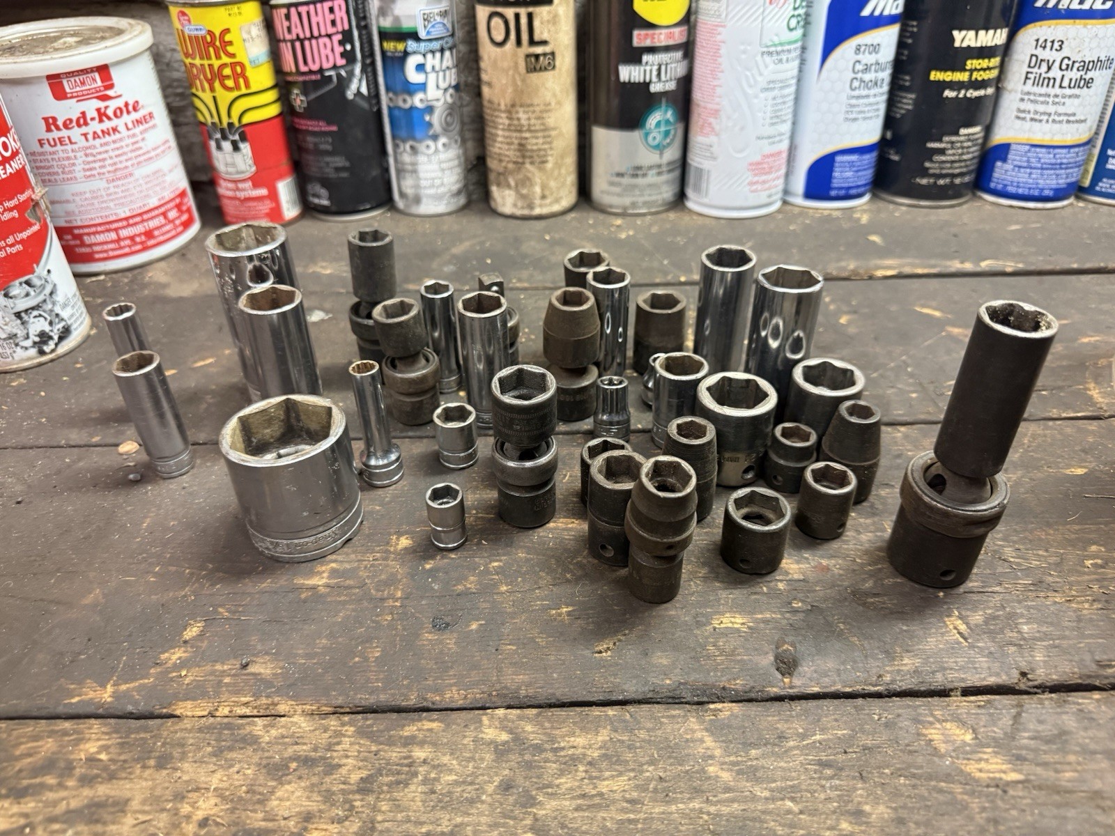 Snap-on Socket Lot 35pc Mixed Sizes SAE Metric Vintage USA Tools Mechanic Set Bu