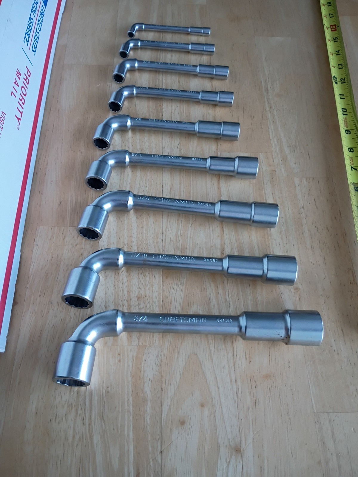 Craftsman Professional Angled Socket Wrench Set, 6pt / 12pt, France 34689