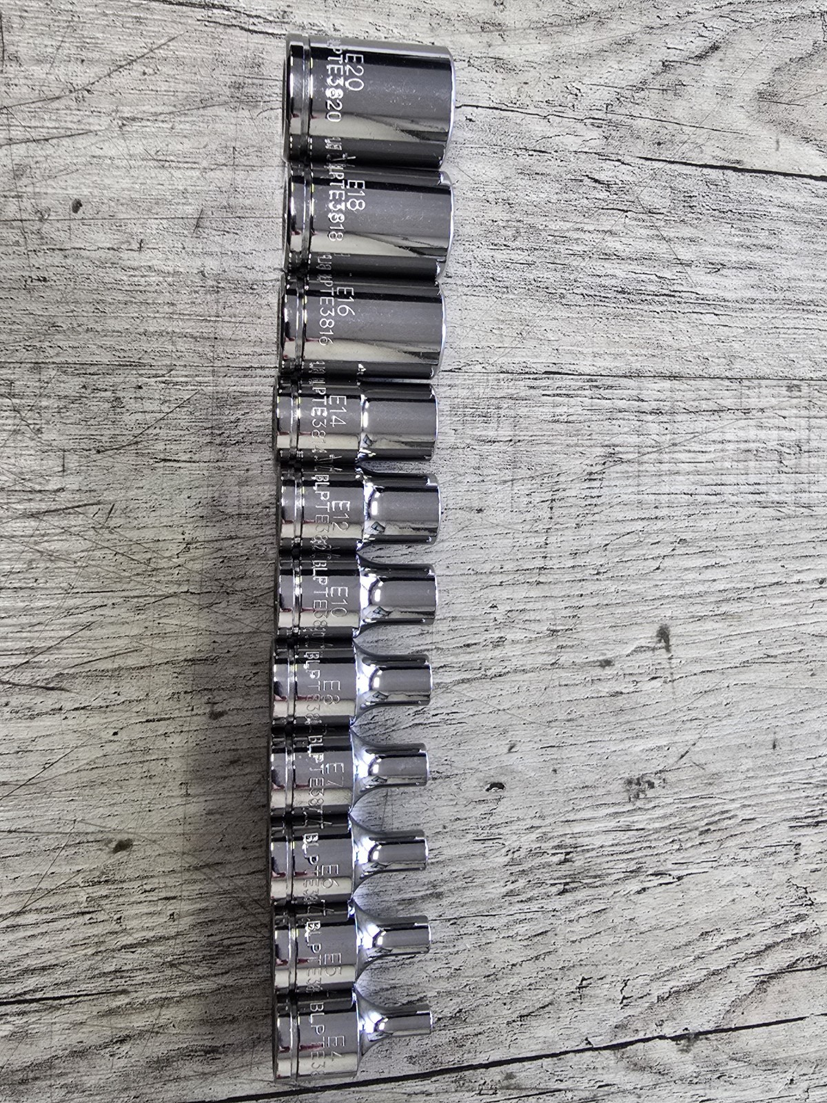 Blue Point Tools 11 piece Inverted External TORX STAR Socket Set E4-E20 NEW