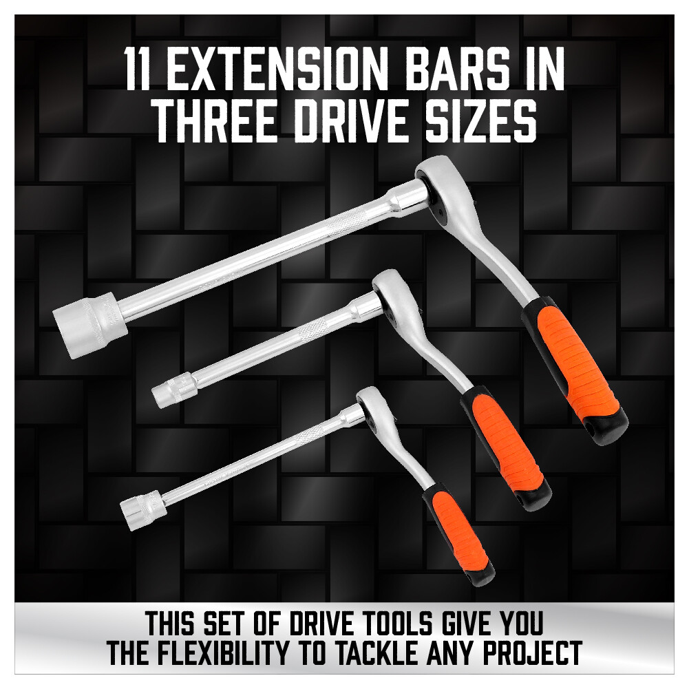 20Pc Drive Extension Bar Set Socket Wrench1/4″ 3/8″ 1/2″ universal joint coupler