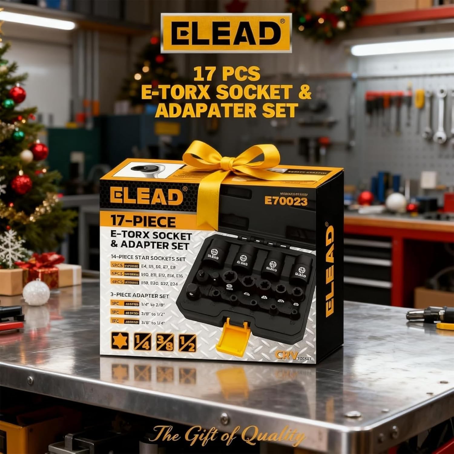17-Piece Inverted E-Torx Socket Set – Premium Impact Cr-V Steel E4 – E24 Star Fe