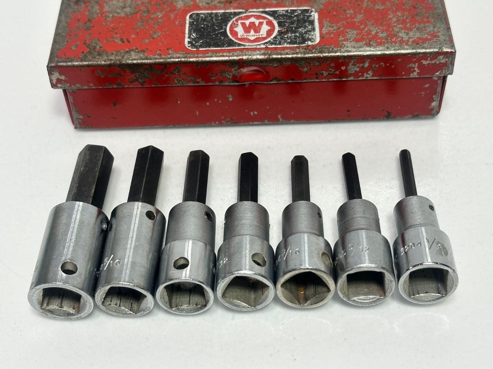 Wright Tool USA 305 7pc 3/8″ Drive Hex Allen Bit Socket Set, SAE 1/8″ – 3/8″