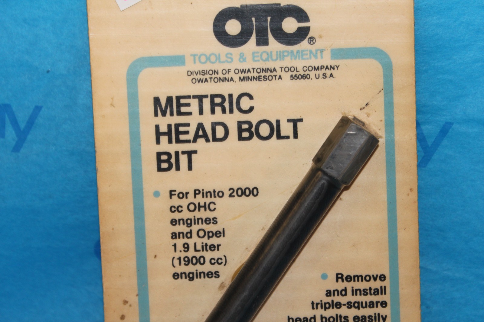 Vintage NOS OTC 7016 Tripple Square Metric Head Bolt Bit Pinto Opel 1900CC 2000C