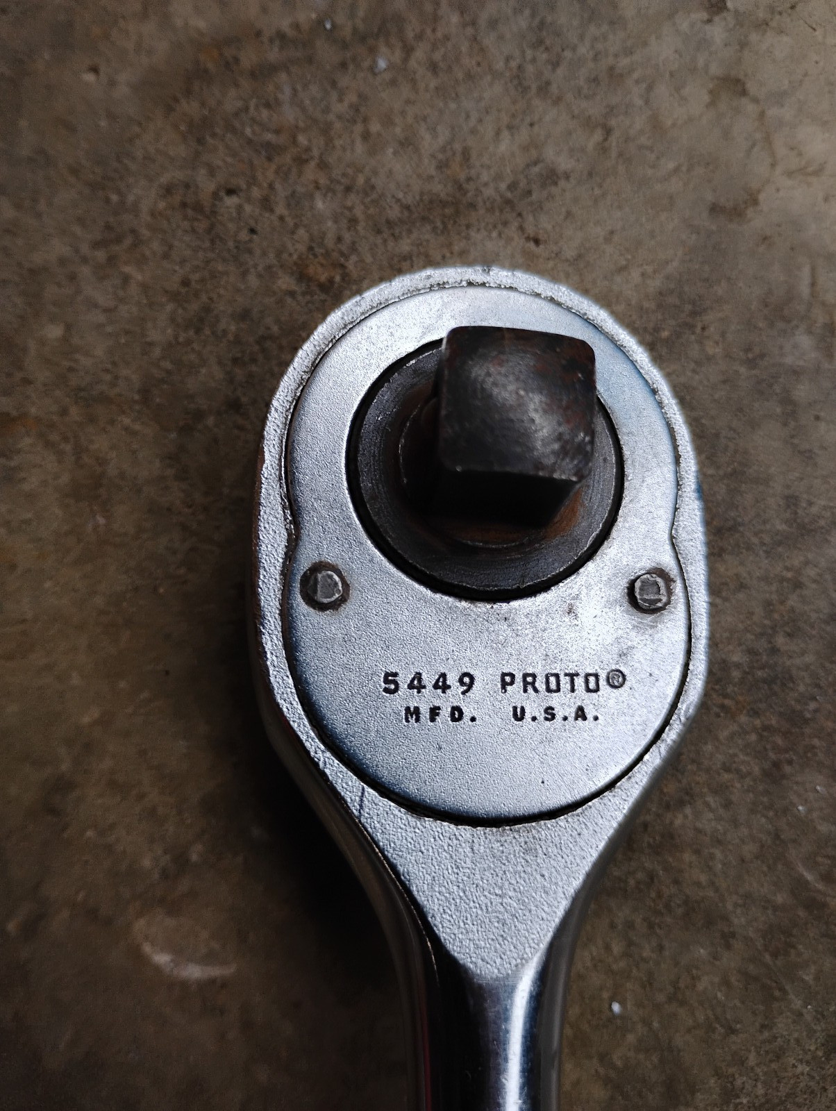 Proto Tools 1/2 in Drive 10 in. Long Pear Head Ratchet Chrome Polished 5449 USA