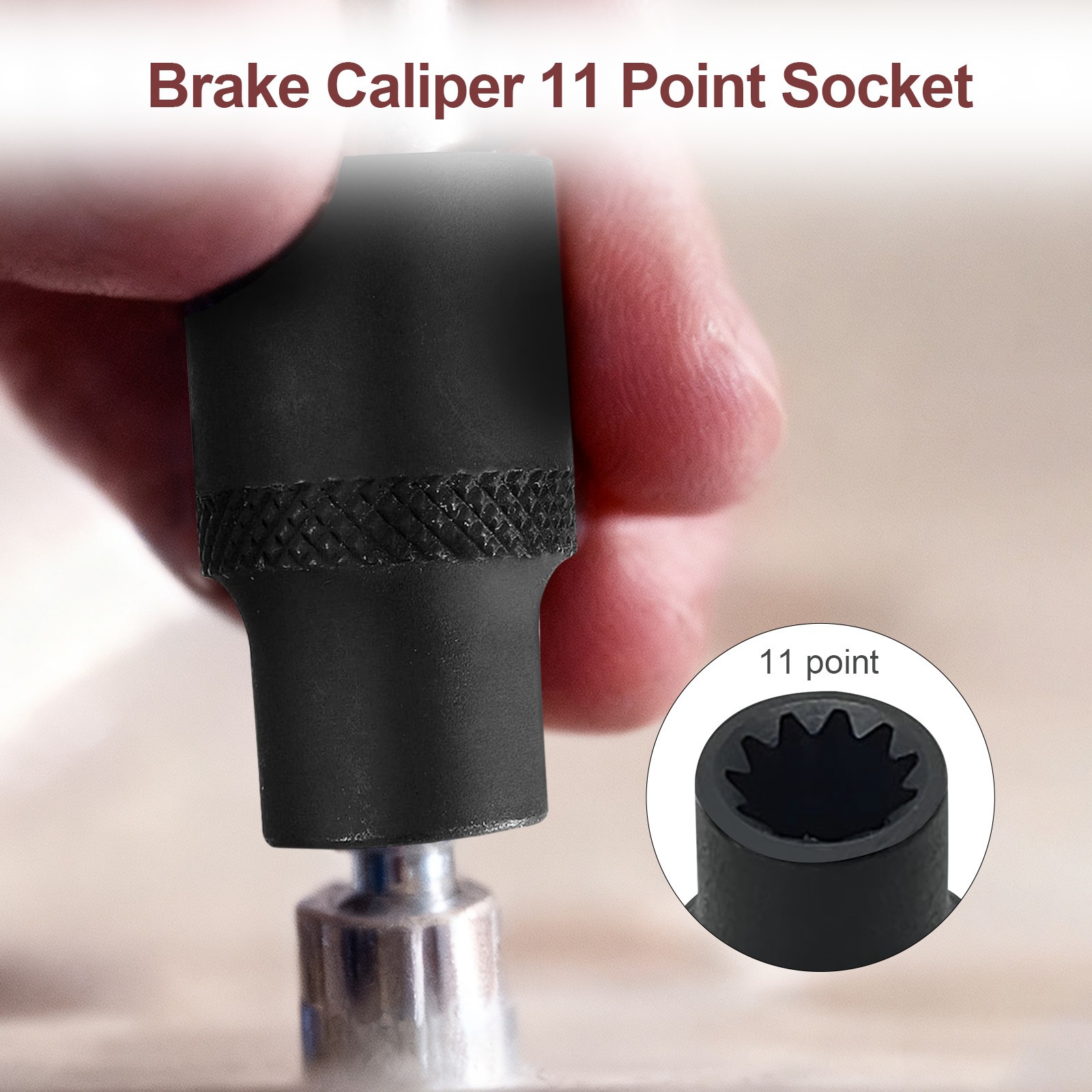 2 Pack 3/8″ Brake Caliper 11 Point Socket Truck Brake Caliper Socket 3/8″ Drive