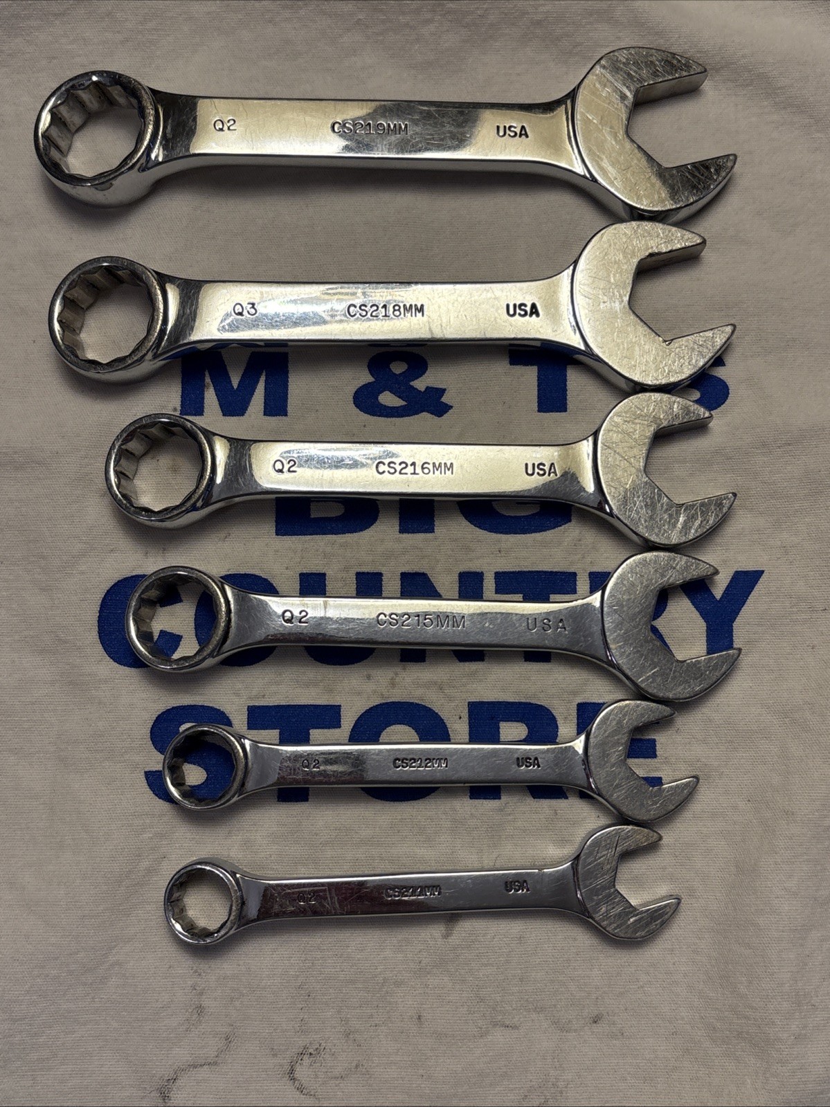 Mac Tools USA 6pc 12pt Metric 11mm-19mm Stubby Combination Wrench Set