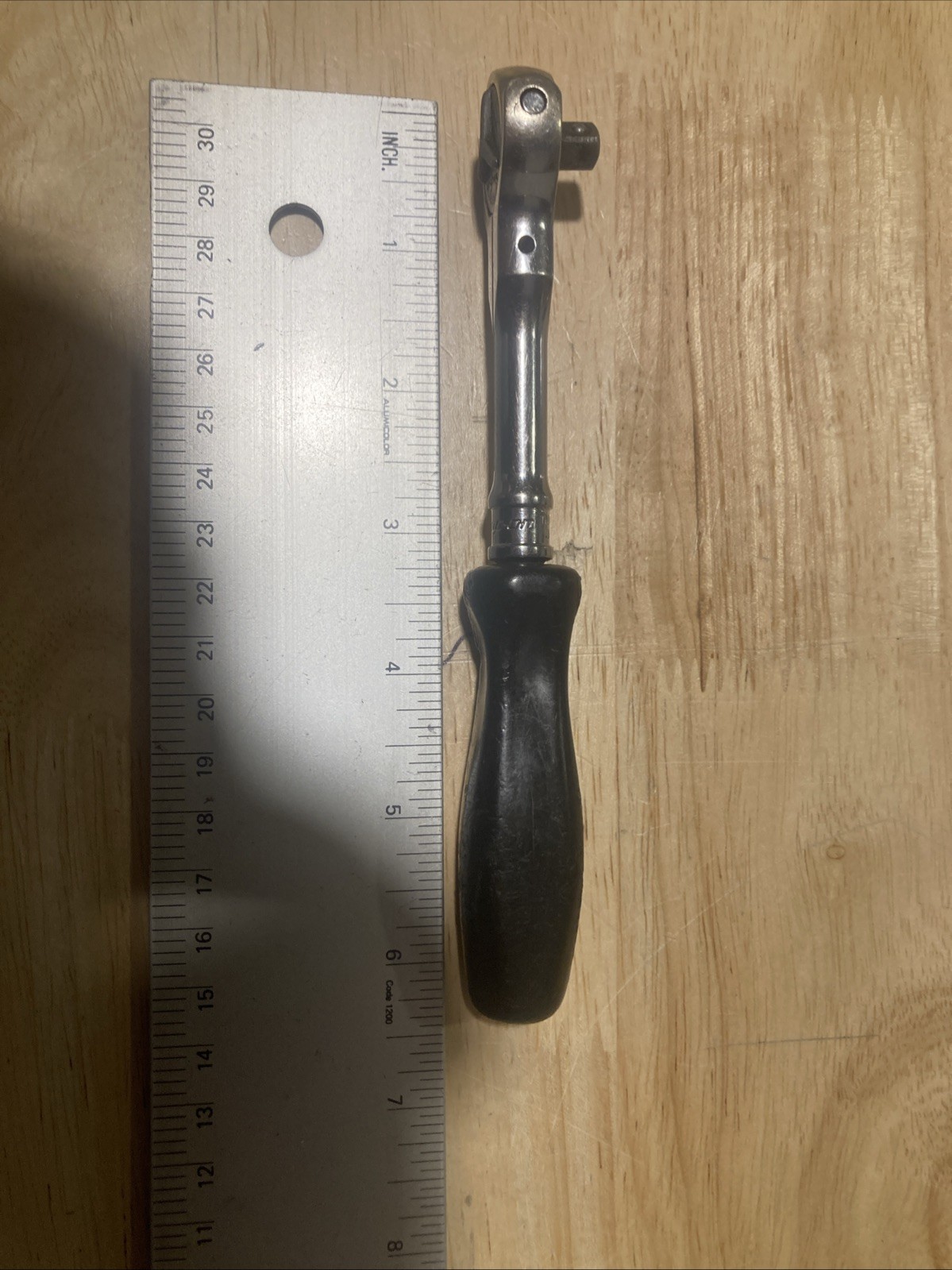 Snap-On Model TM737 1/4” Drive Ratchet Black Handle USA 6.25”