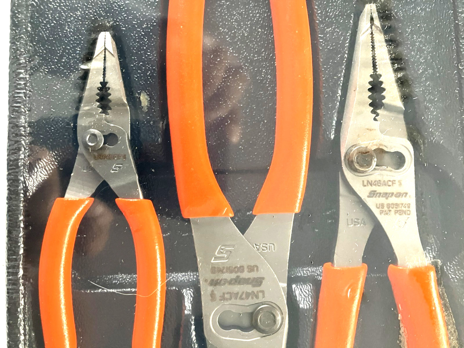 NEW Snap-on™ 3-pc Long Nose Slip Joint Pliers Set PL3LNSJCF PL3LNSJCFO Orange
