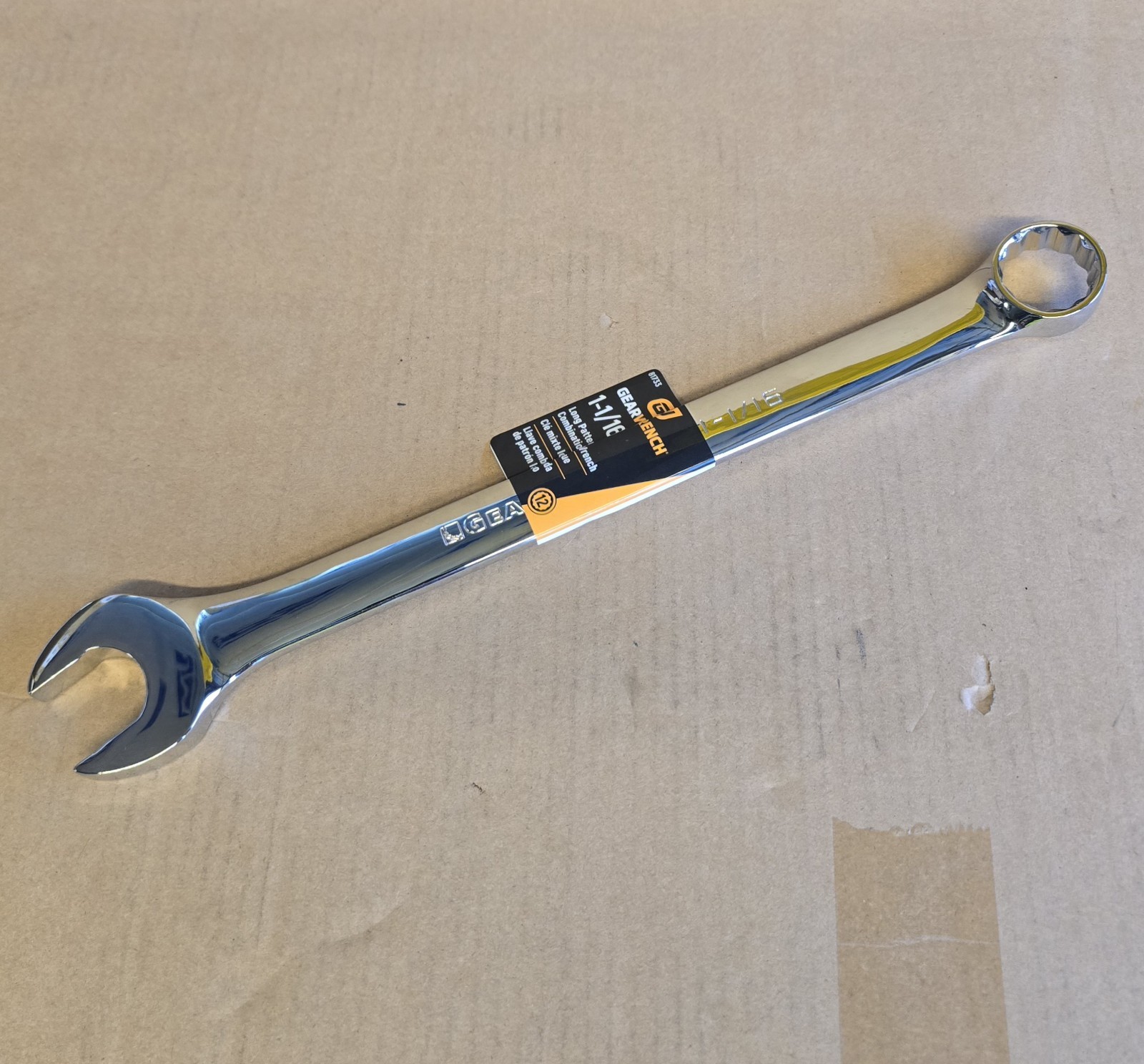 New GearWrench 81733 Open & Box End 1-1/16” Long Combination Wrench Chrome