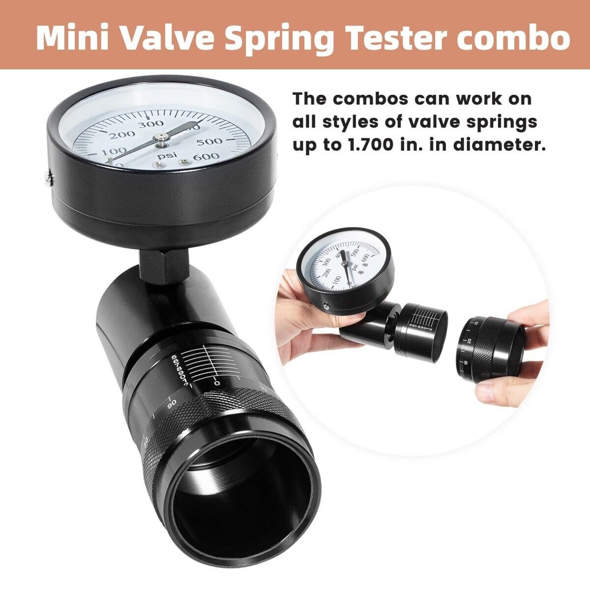 Mini Valve Spring Tester & Combo 66841 for Arbor Press Vise w/ Height Micrometer