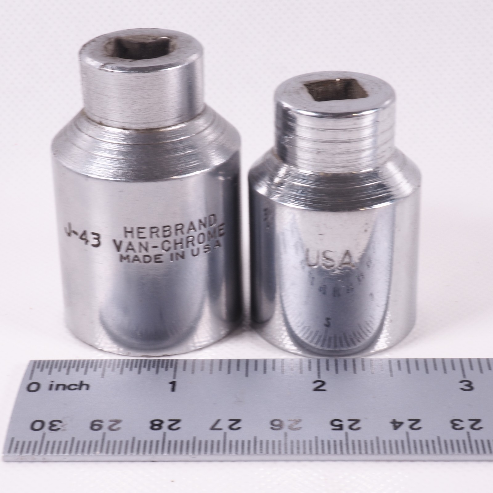 3/8″ Drive Herbrand J-43 Oil Sending Unit Socket & Unmarked USA Socket