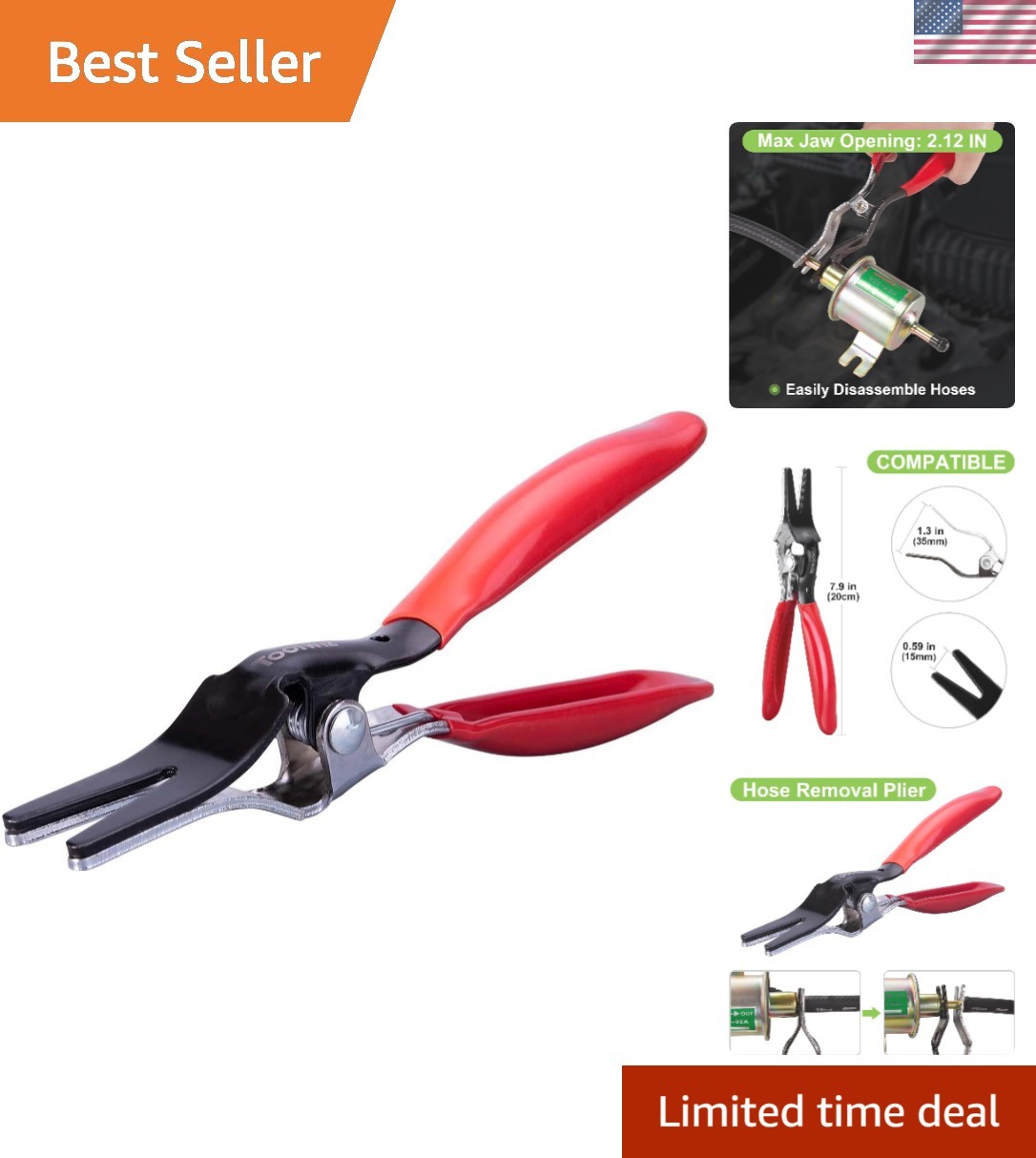 Versatile Hose Removal Pliers for Automotive & Marine Applications – 1 Count
