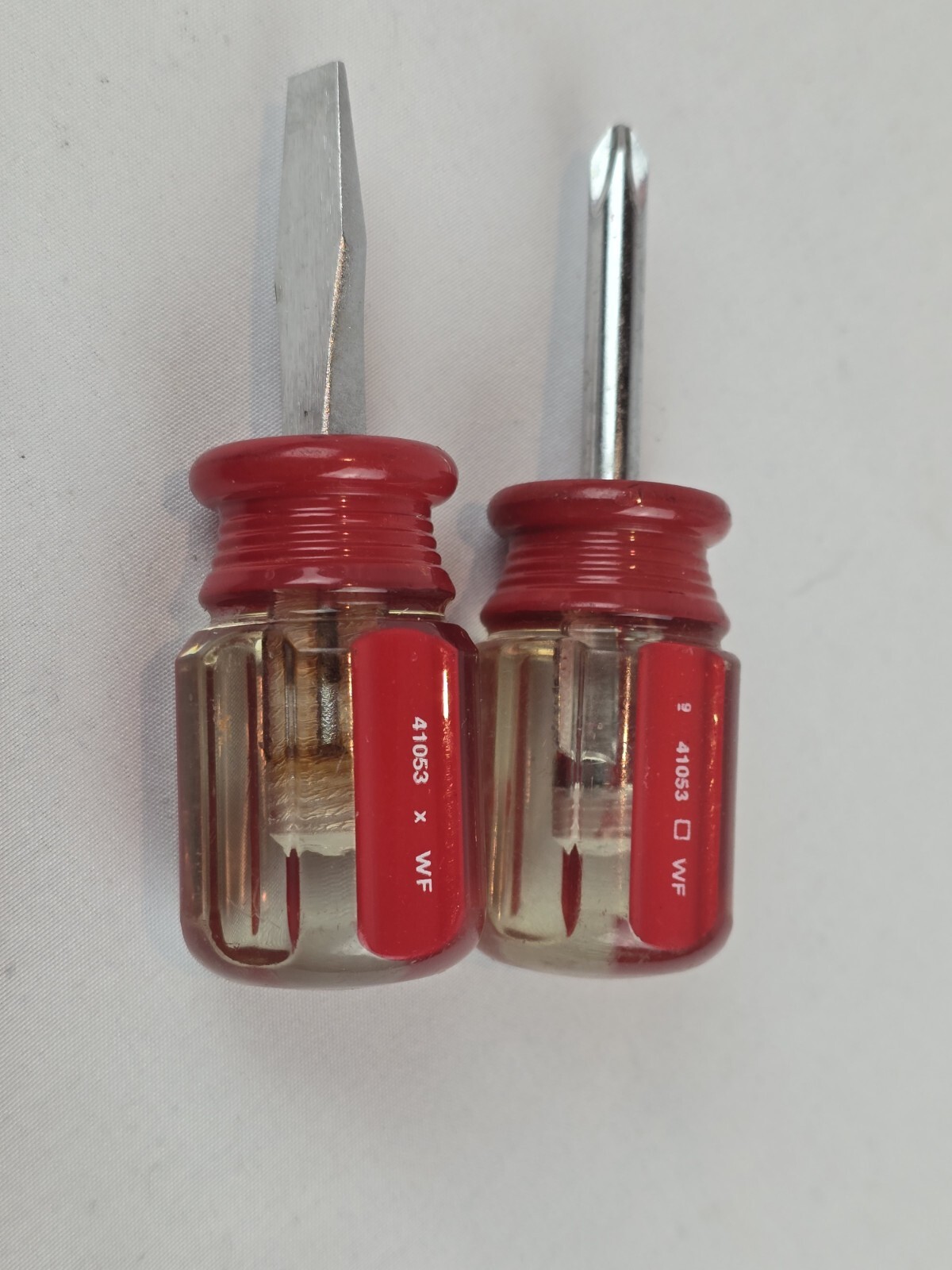 5 pc lot Vintage Craftsman Phillips & Flat Head Screwdrivers Set USA Red Clear