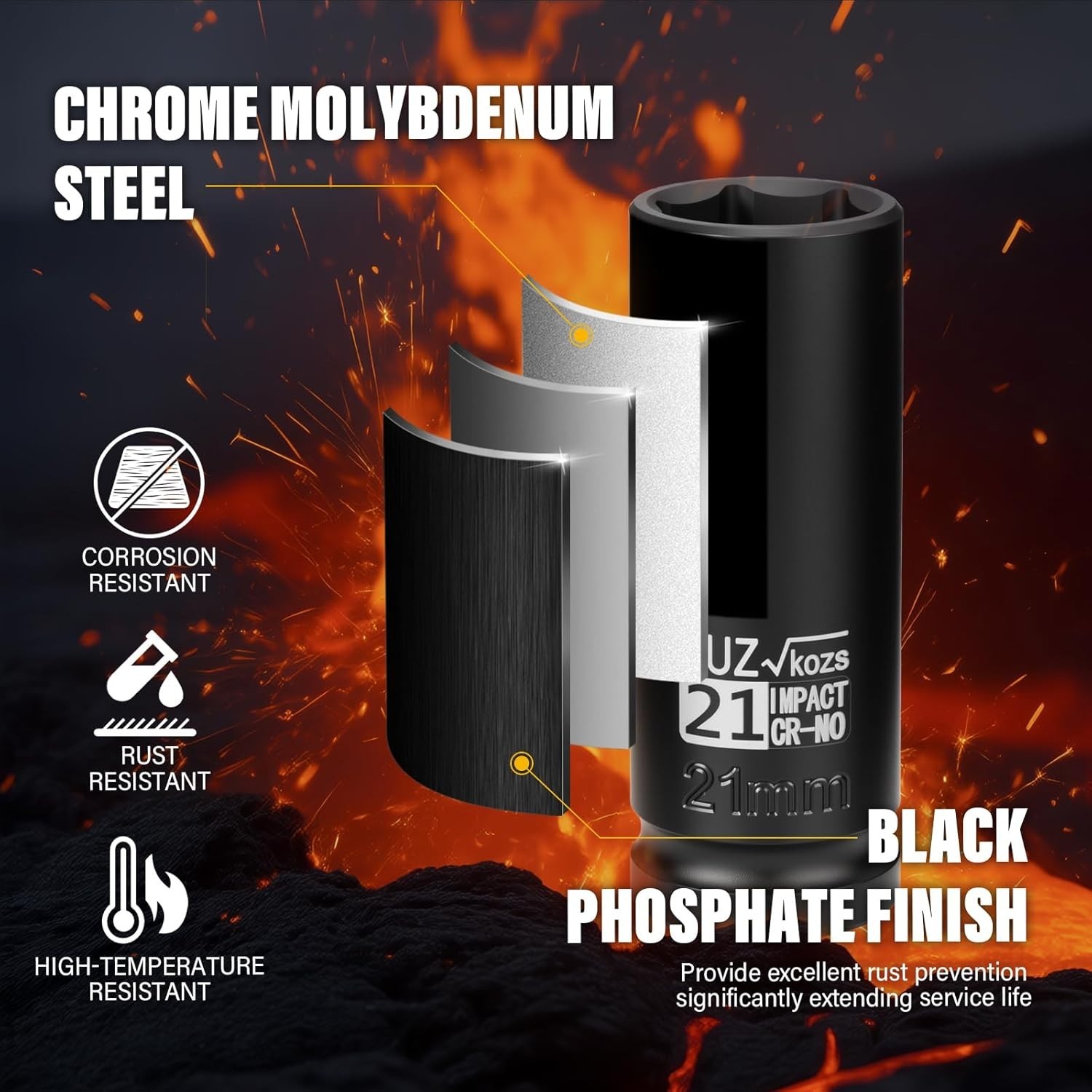 1/2” Drive 21mm Deep Impact Socket, CR-MO Steel – Ultimate Durability Guaranteed