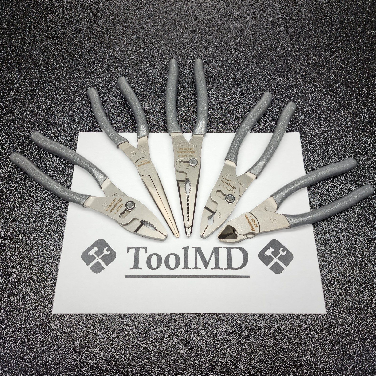 Snap-on Tools USA NEW 5pc DARK TITANIUM Combo Plier & Cutter Lot Set LN47ACF