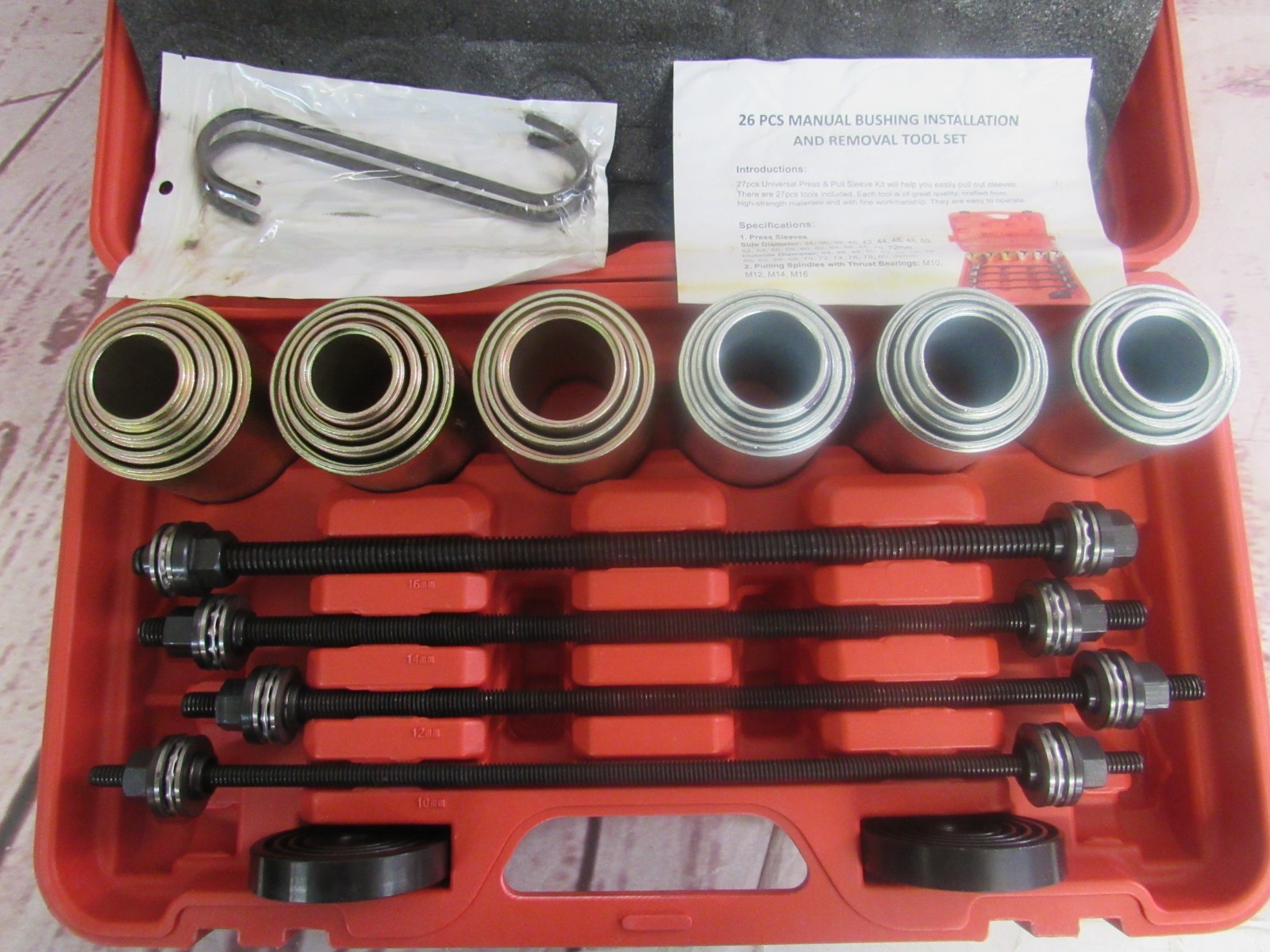 VEVOR Pull and Press Sleeve Kit Bush Bearing Removal Insertion Tool Set 26 PCS