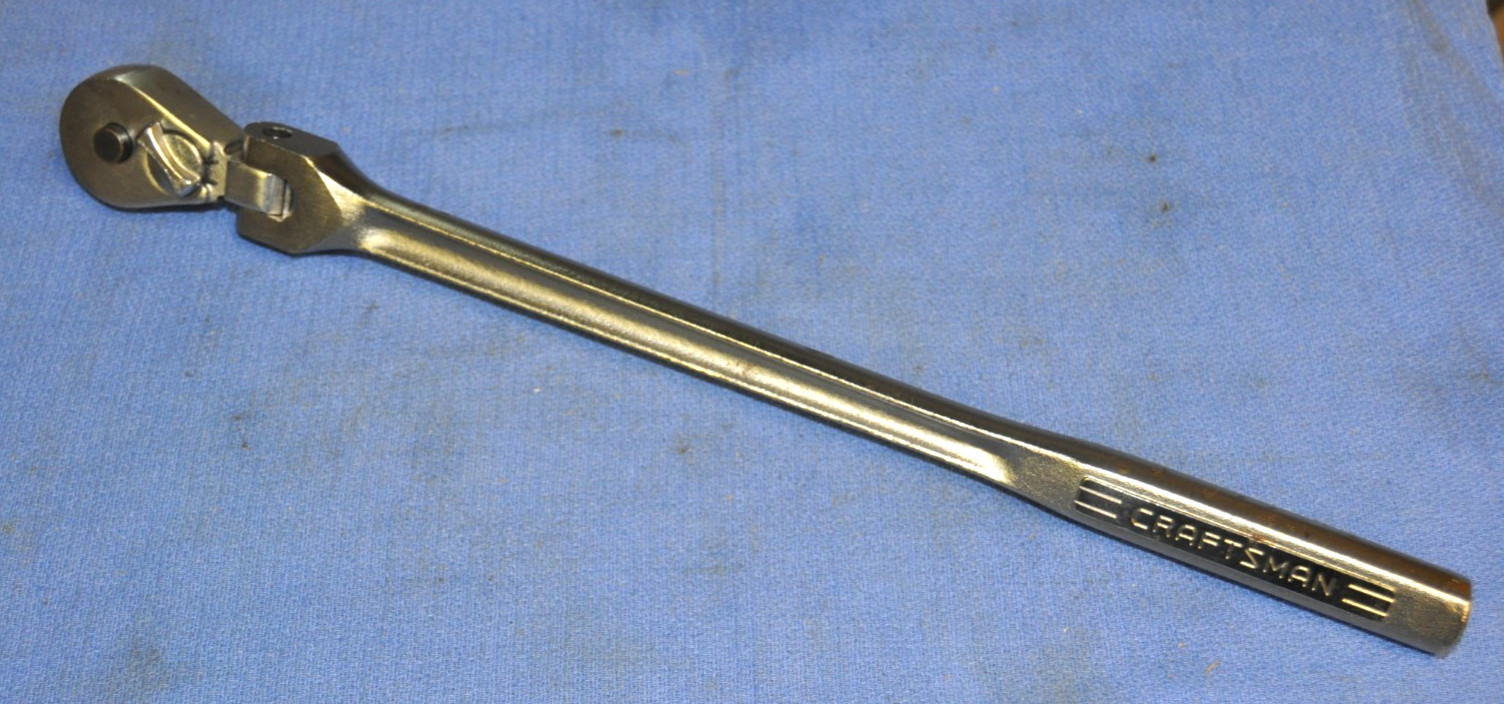 Craftsman 1/2″ drive long hourglass handle (17″) flex head ratchet VV 44984 USA