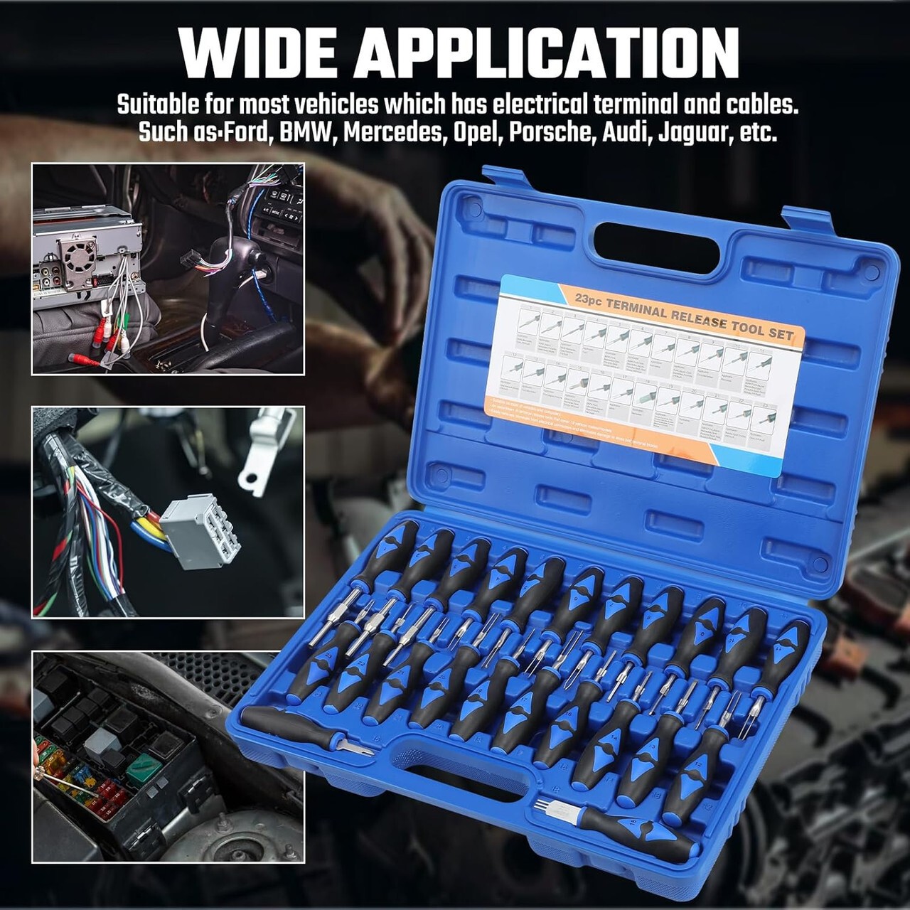 Professional 23pc Set Terminal Remover Tools Pin Release Dashboard Extractor