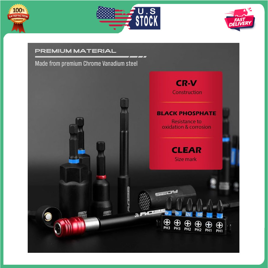 80-Piece Magnetic Impact Nut Driver Set Metric SAE Socket Adapters Power Bits