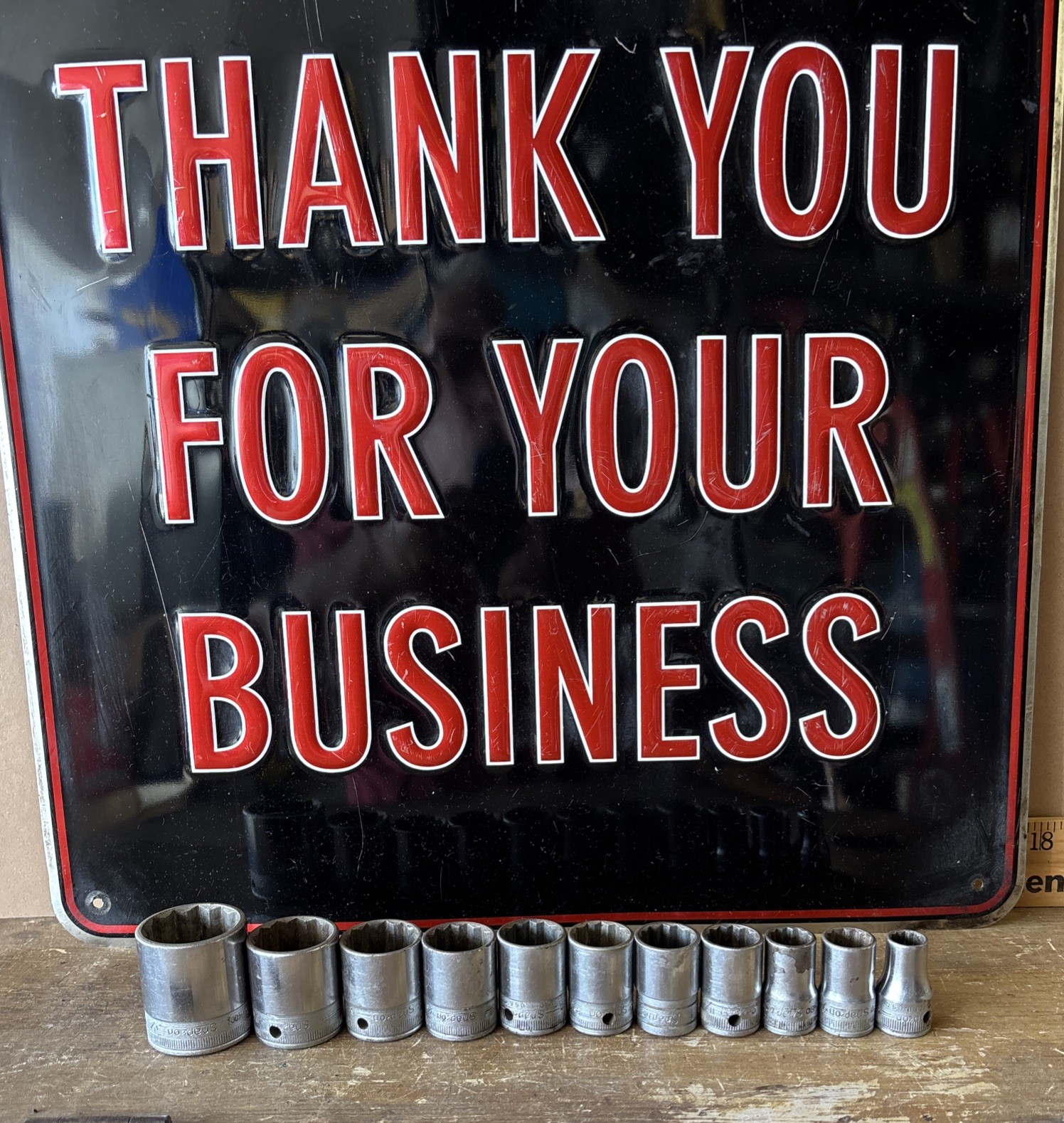 Vintage Set of 11 Snap On 1/2″ Drive 12 Pt. SAE SW Sockets
