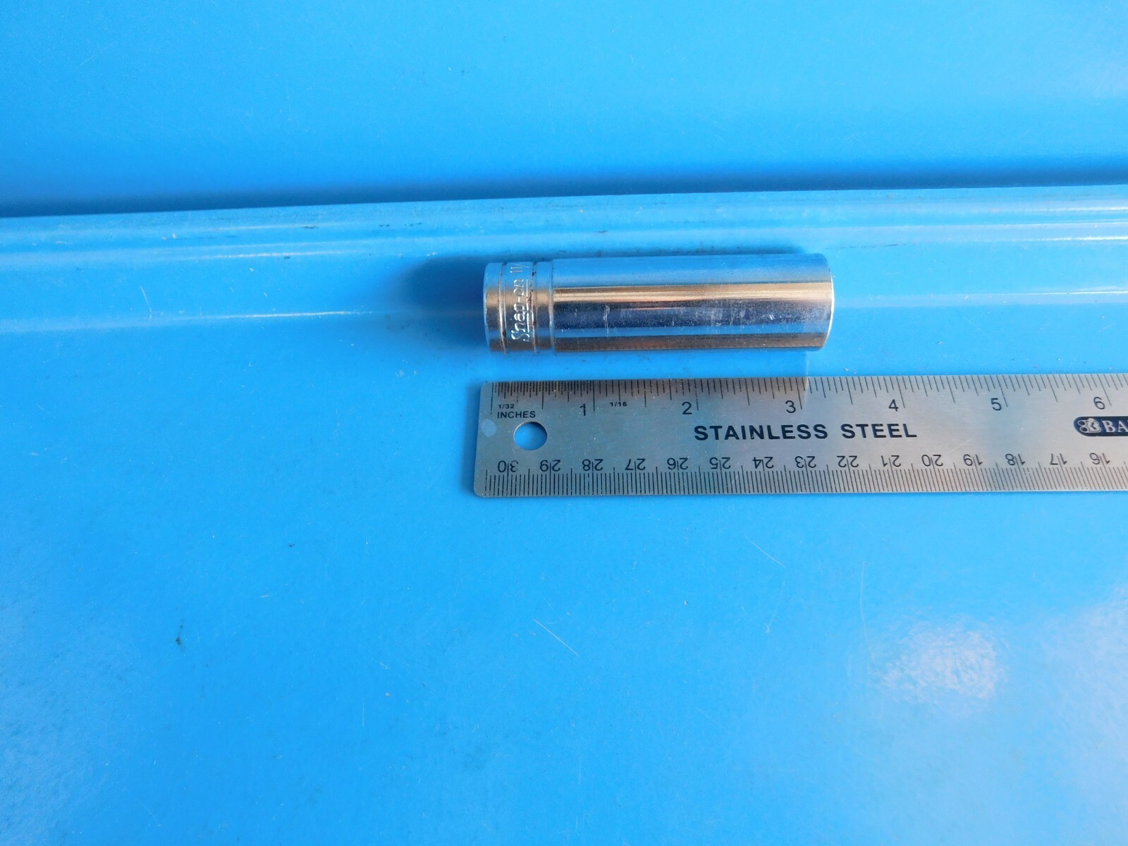 USED , SNAP ON TOOLS » 11/16 IN. » DEEP 1/2 IN. DR. 6 PT. SOCKET, PART #TS221