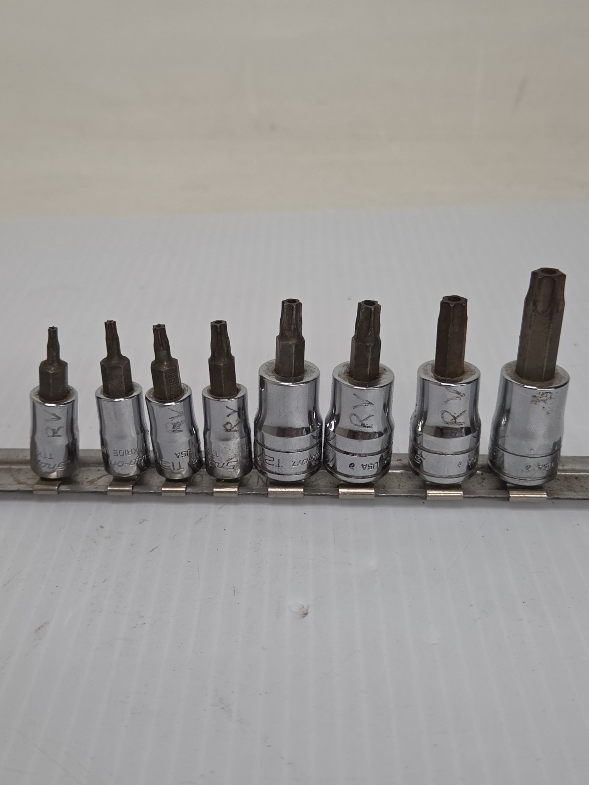 Snap On 8 pc Combo Drive TORX Bit (Tamper Resistant) Socket Set USA T8-T45