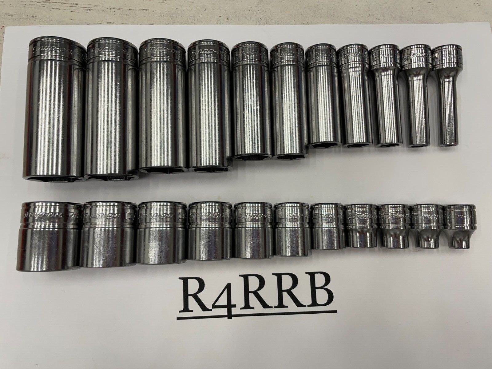 Snap-on Tools USA NEW 22pc 3/8 Drive SAE 6 Point Shallow Deep Socket Set 222SFFS