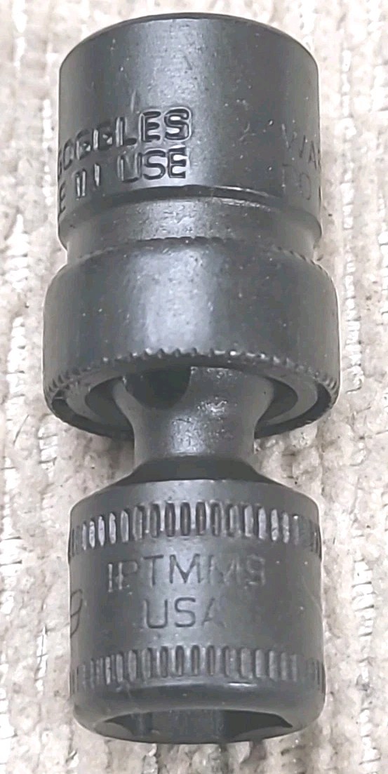 Snap-On IPTMM9 9mm Universal Swivel Impact Socket, 1/4” Drive, 6 Point USA MADE.