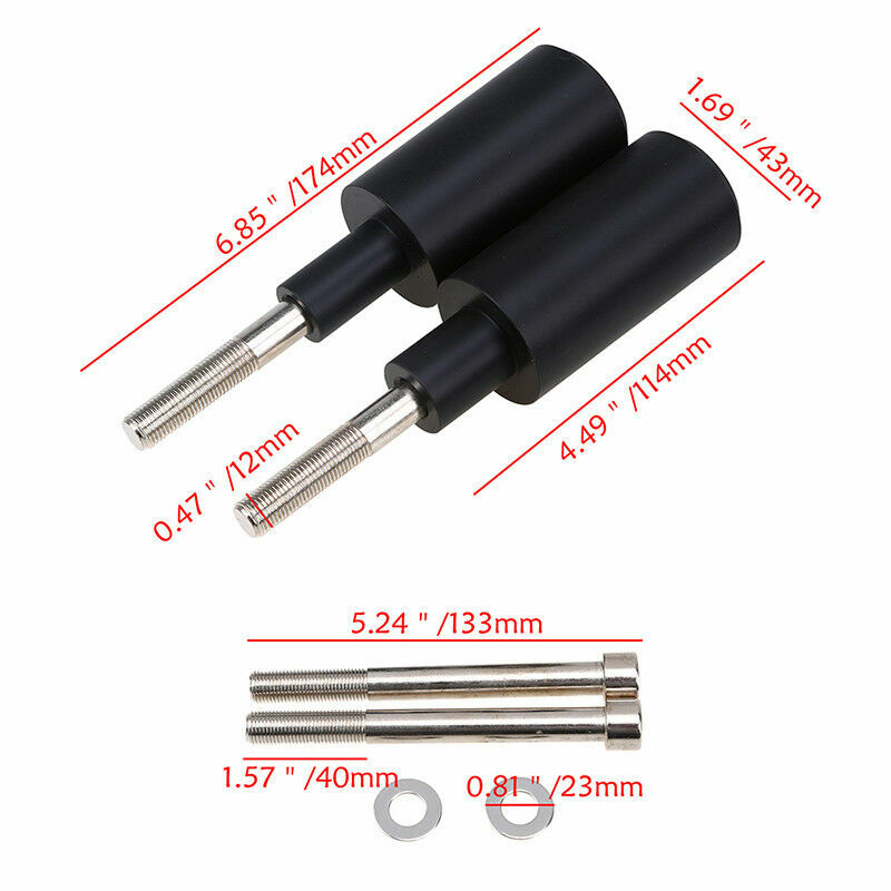 1Pair Frame Sliders Crash Protector Delrin Black For Honda CBR600RR F5 2003-2006