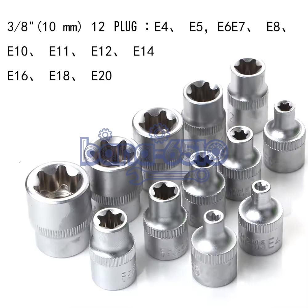 34pcs Torx Star Sockets & Bit Set Male Female E-torx Security Bits 3/8 Drive US