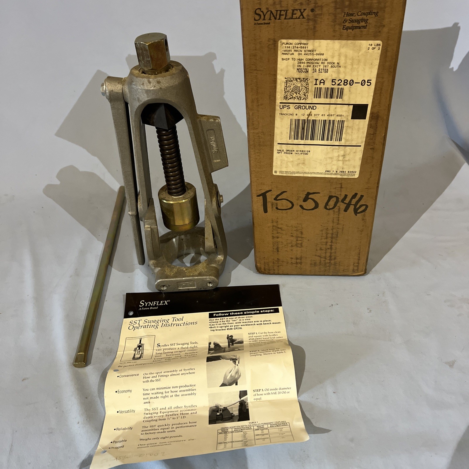 SYNFLEX 4530 CP15 Portable Hand Swager Press Swage Swaging Tool New