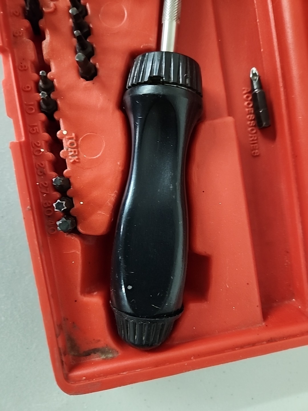 Snap On Black Ratcheting Screw Driver With Case