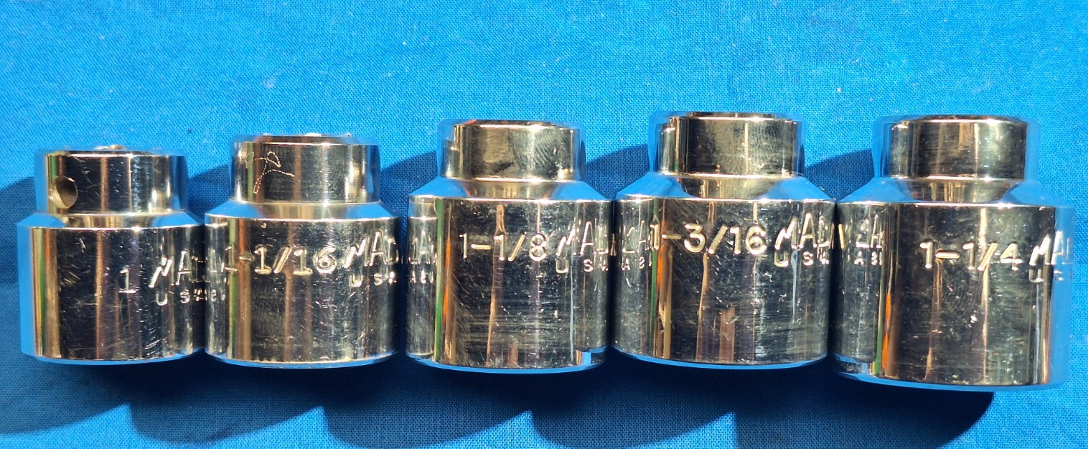 Mac Tools 5 piece 1/2″ drive shallow 6pt socket set 1″ – 1-1/4″ V326 – V406R