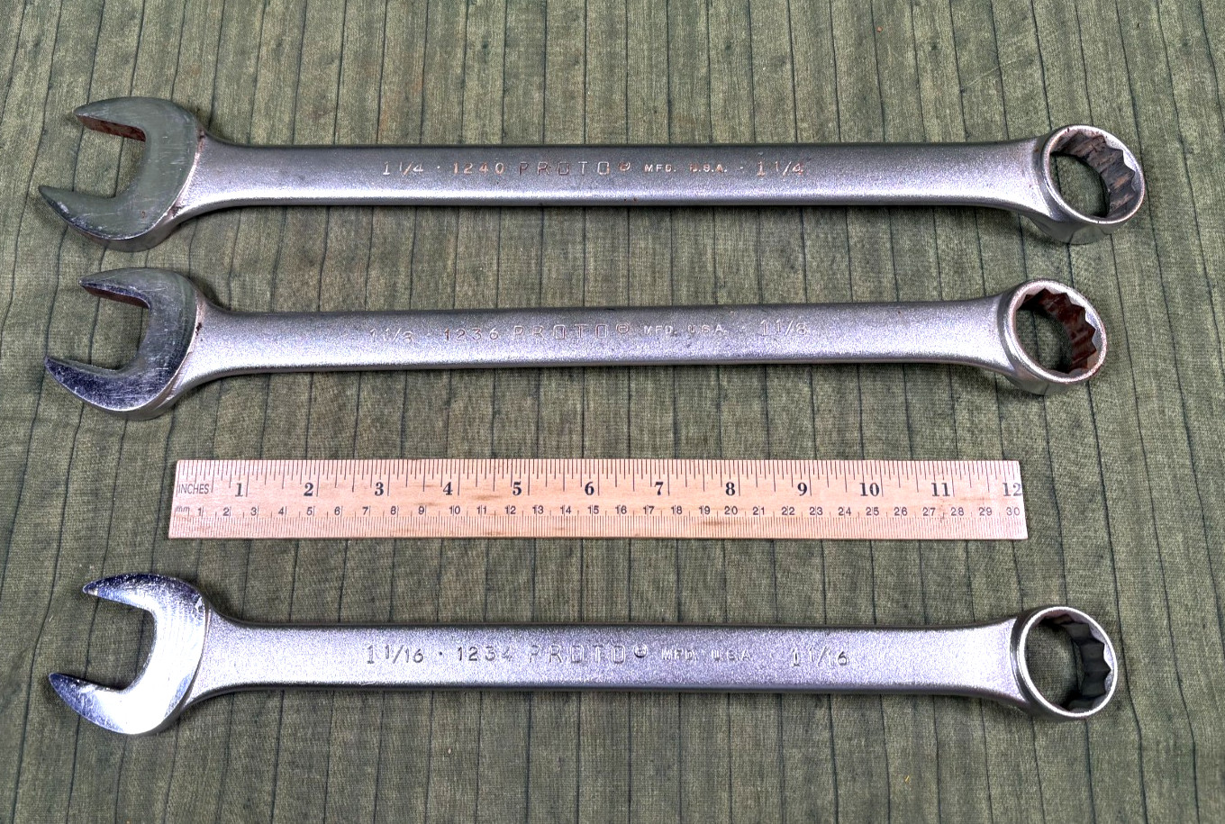 Proto Professional SAE Combination Wrench Set of (3) 1234, 1236 & 1240 ~ U.S.A.