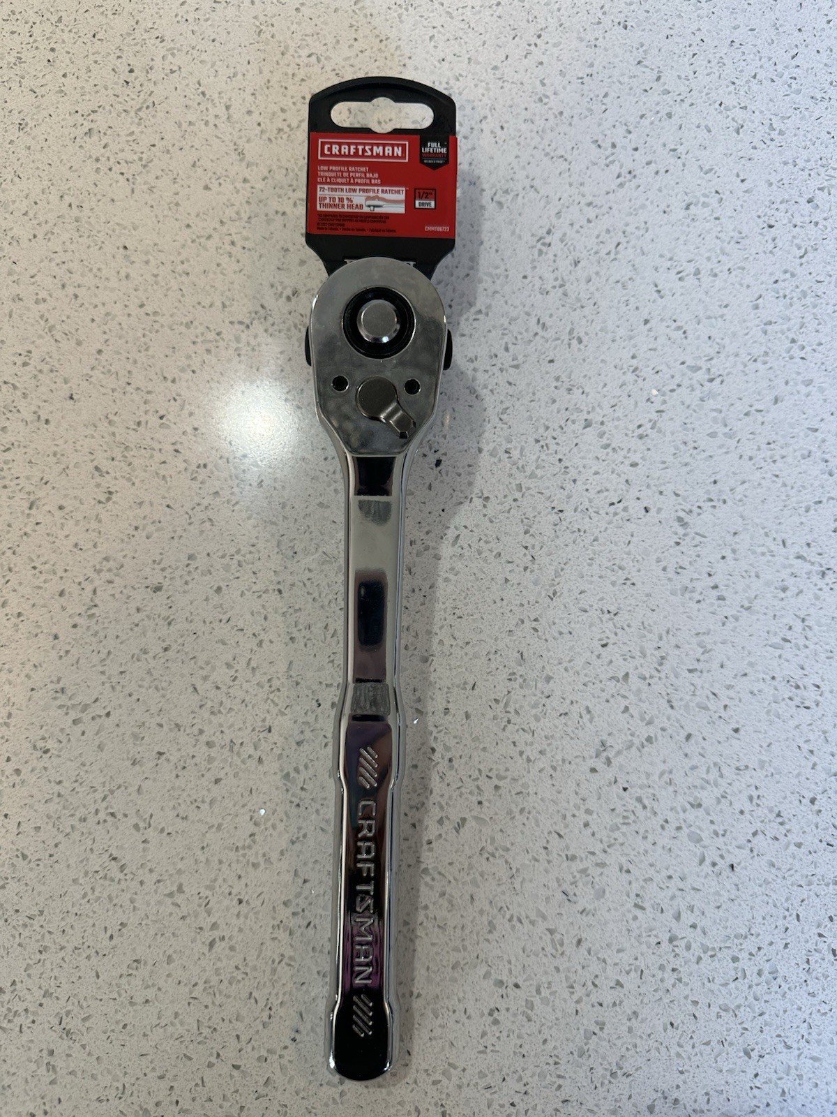NEW Craftsman CMMT86723 1/2″ Dr Low Profile 72 Tooth Full Polish Ratchet Tool