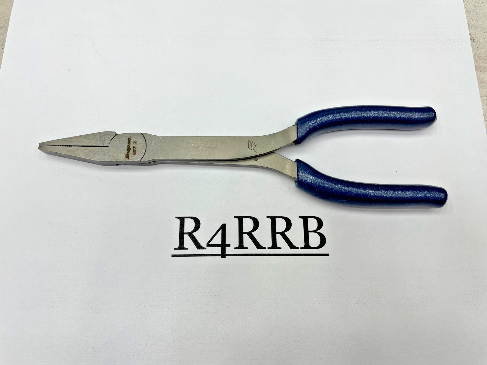 Snap-on Tools USA NEW POWER BLUE Soft Grip 8″ Duck Bill Flat Nose Pliers 61CFMB
