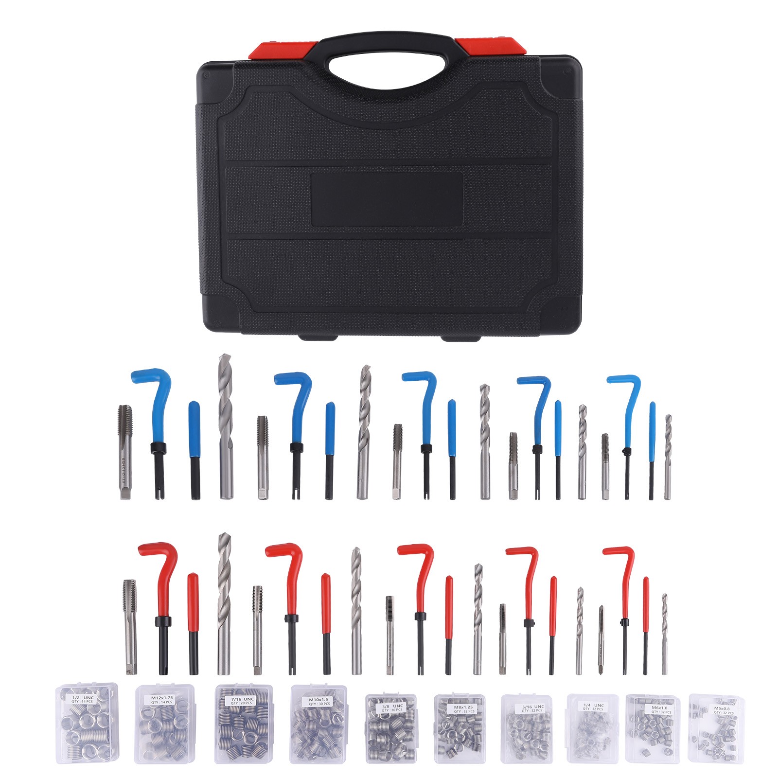 Helicoil Thread Repair Kit Inserts Breaking Pin Tool set Screw Taps Drill Bits