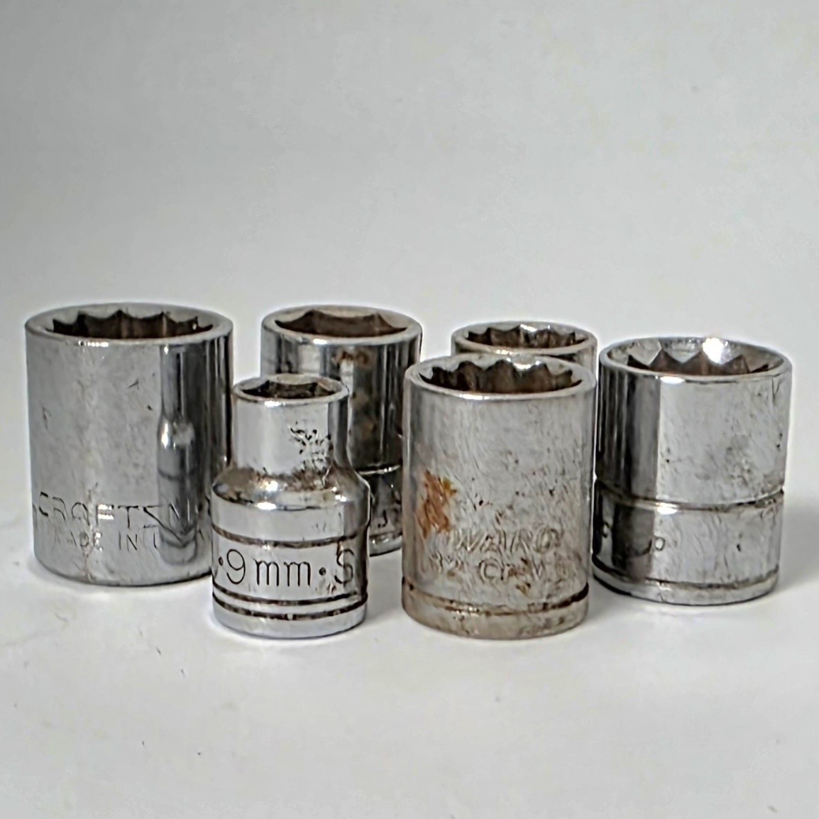 Used Various Shallow Sockets Assorted Sizes *See Pics For List #986