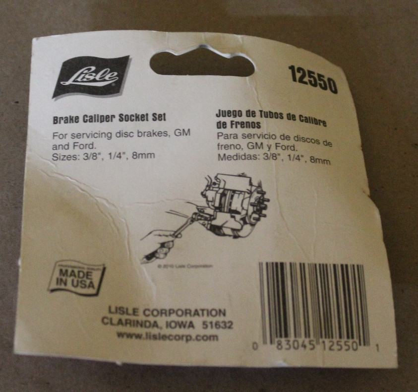 LISLE 12550 BRAKE CALIPER SOCKET SET