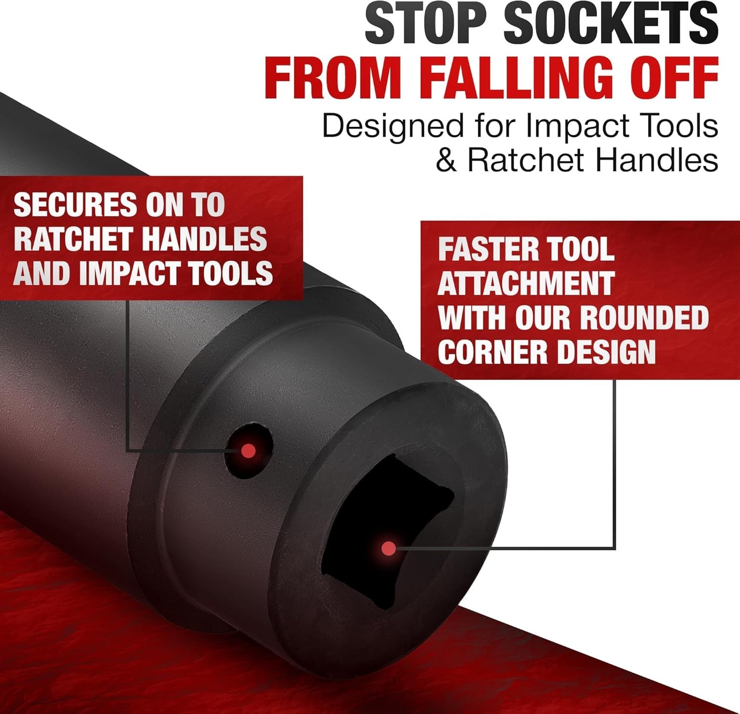 1/2 Inch Drive – 36 mm Deep Impact Socket, Heat-Treated CRMO Steel, Metric