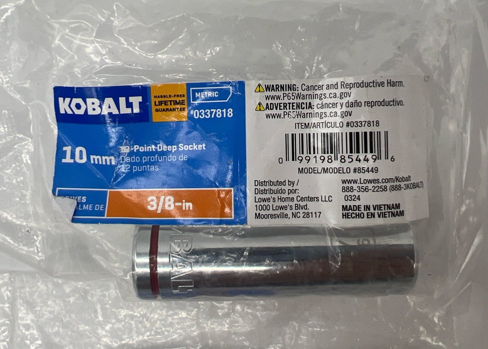 New Kobalt 3/8in Driver 6/12 Point Reg Deep Sockets Various Sizes Select FreeS&H