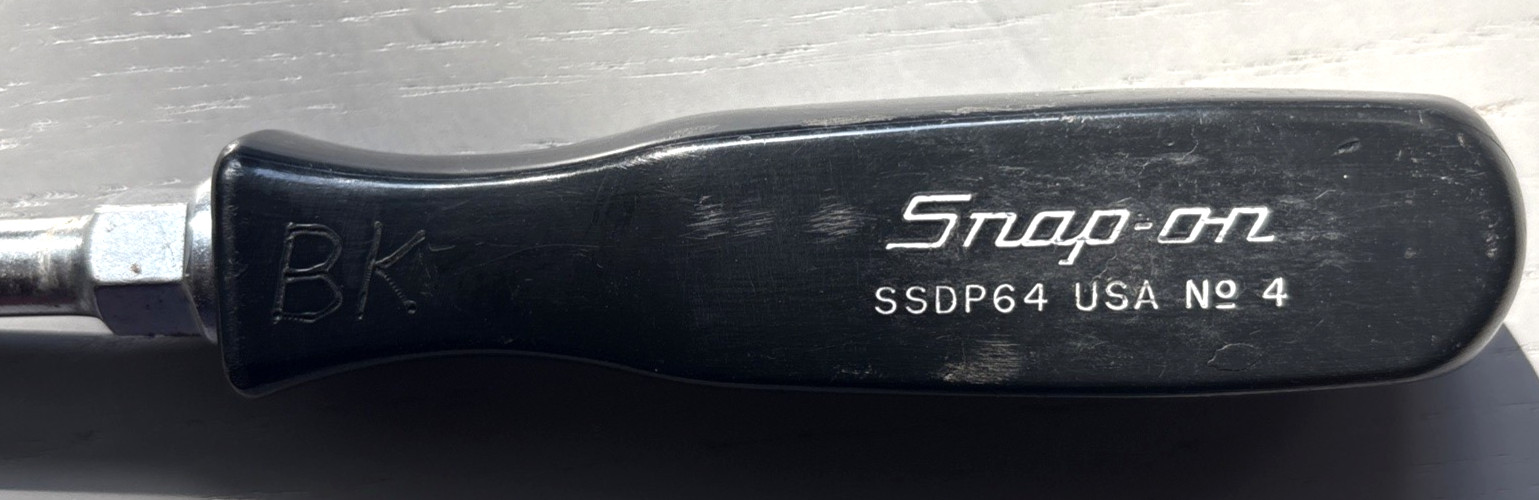 Snap-on #SSDP64 #4 Phillips Head Screwdriver Black Hard Handle 10.5″ USA Made
