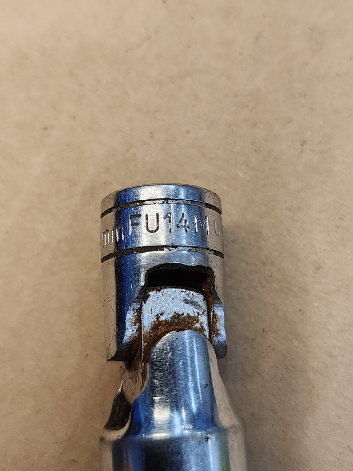 USED SNAP ON 14MM 3/8 IN. DR. UNIVERSAL 12 PT. SOCKET, PART #FU14M